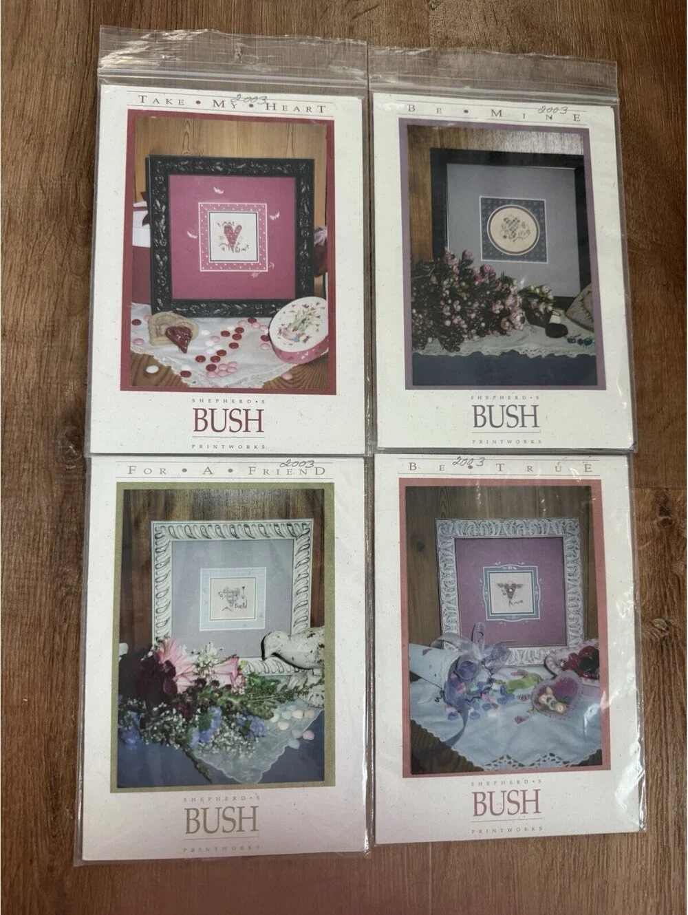 4 Shepherd’s Bush Heart Series Cross Stitch Started Kits Take My Heart Be Mine